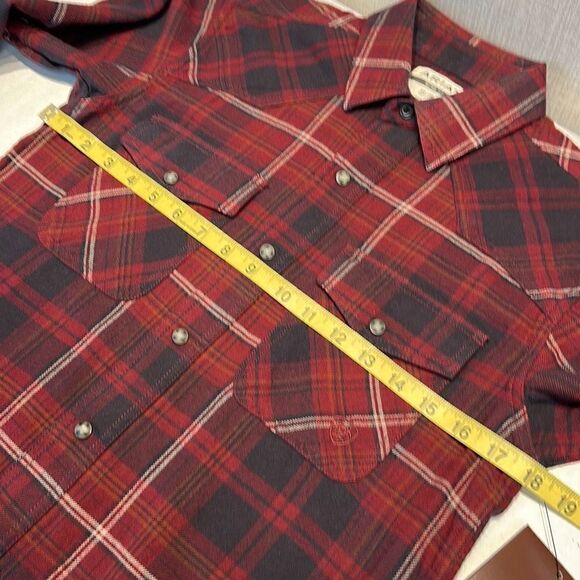 NWT Ariat Retro Fit Snap Button Shirt Men’s Heath Size XS Plaid Long Sleeve - Picture 9 of 10